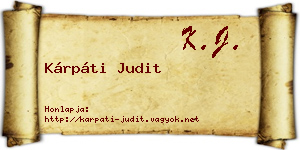 Kárpáti Judit névjegykártya