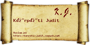 Kárpáti Judit névjegykártya